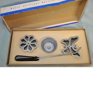 vintage handi hostess kit vintage original box waf-l-ette & patty shell molds